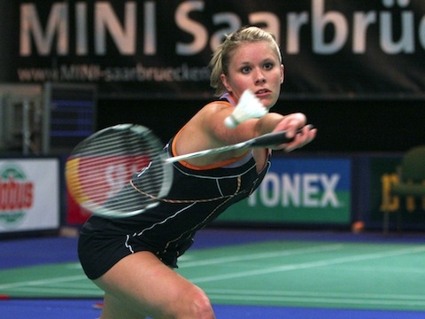 Carola Bott great badminton shot!