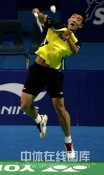 Chen Long badminton drop shot.