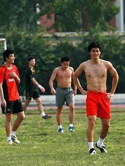Fu Haifeng at a  soccer event