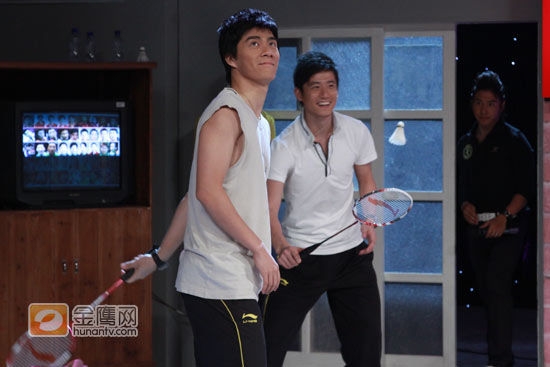 Fu Haifeng and Cai Yun on a TV show