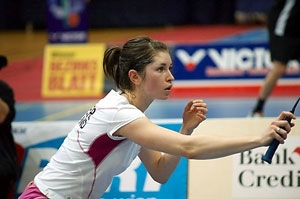Heather Olver at a badminton match.