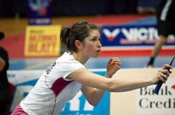 Heather Olver at a badminton match.