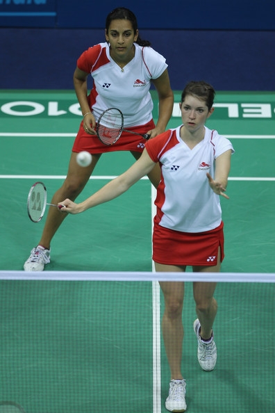 Heather Olver and Marana Agathangelou at the Delhi 2010 Commonwealth Games.