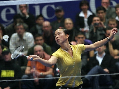 Picture of Pi Hongyan in action.