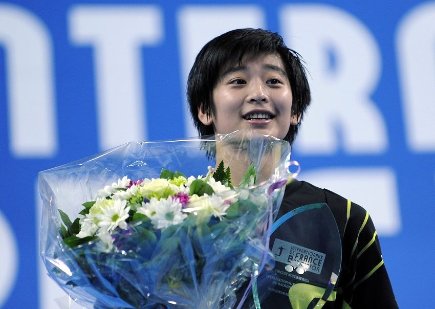 Wang Lin at the France Badminton Internationals.